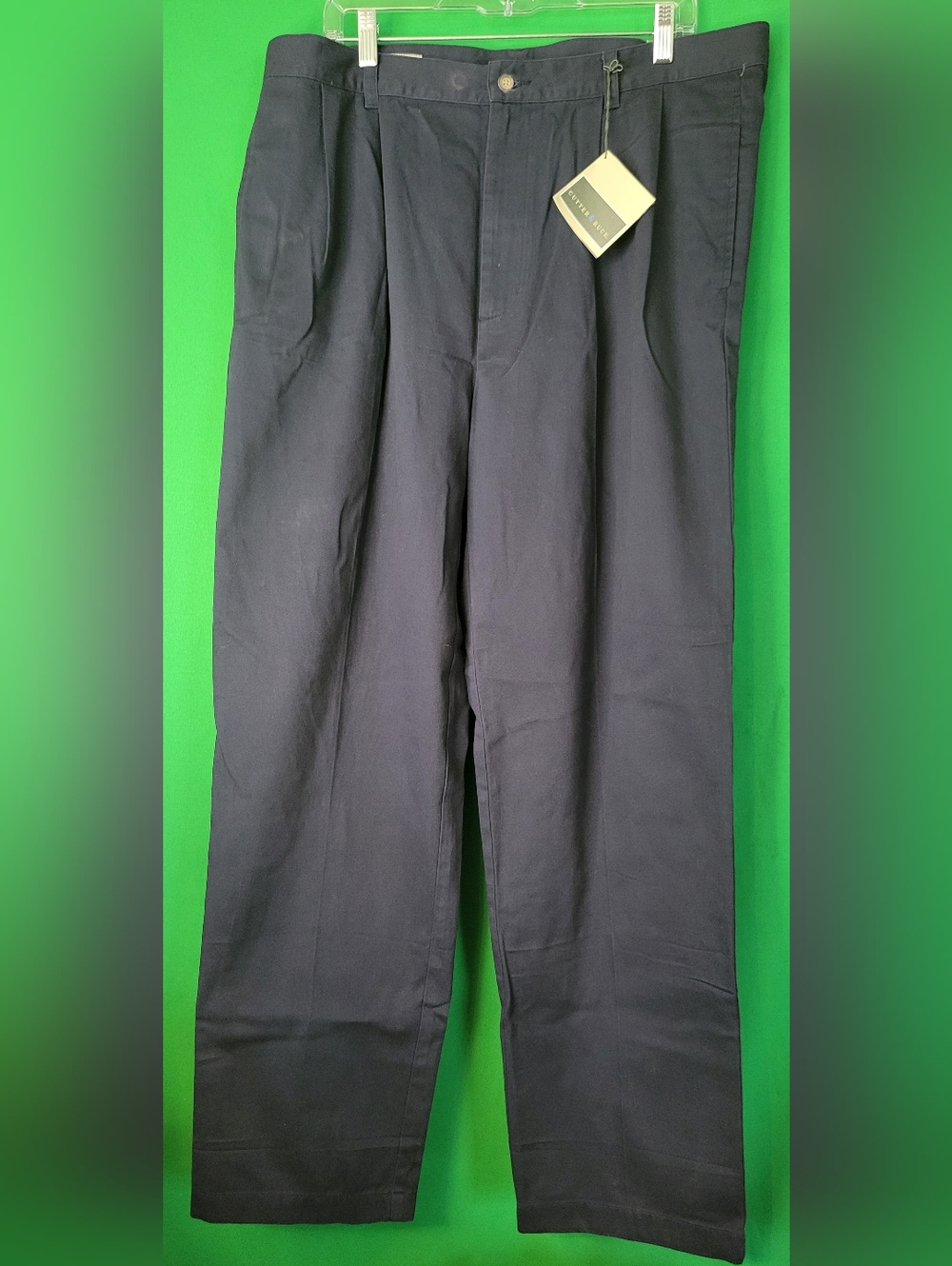 Nwt Navy Blue Cutter & Buck Pleated Dress Pants 38x32
